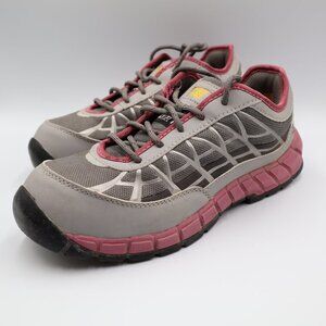 CAT Women's Steel Toe Sneakers Work Shoes Size 9 Pink Gray‎
